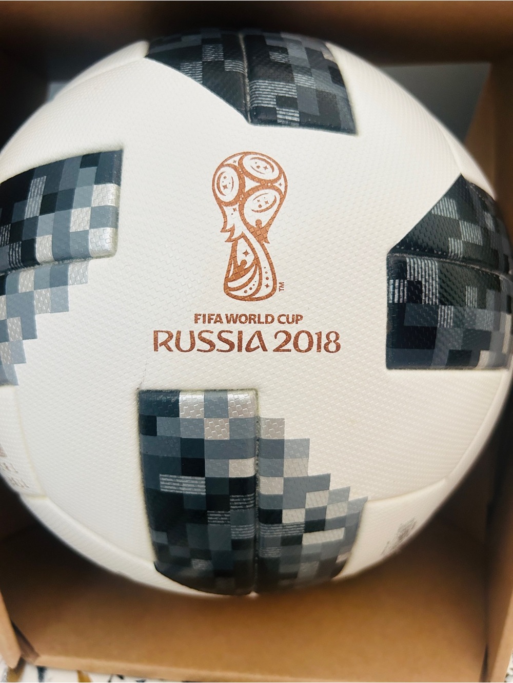 adidas Telstar 18 Soccer Ball - White & Black with Copper Accents - Picture 2 of 7